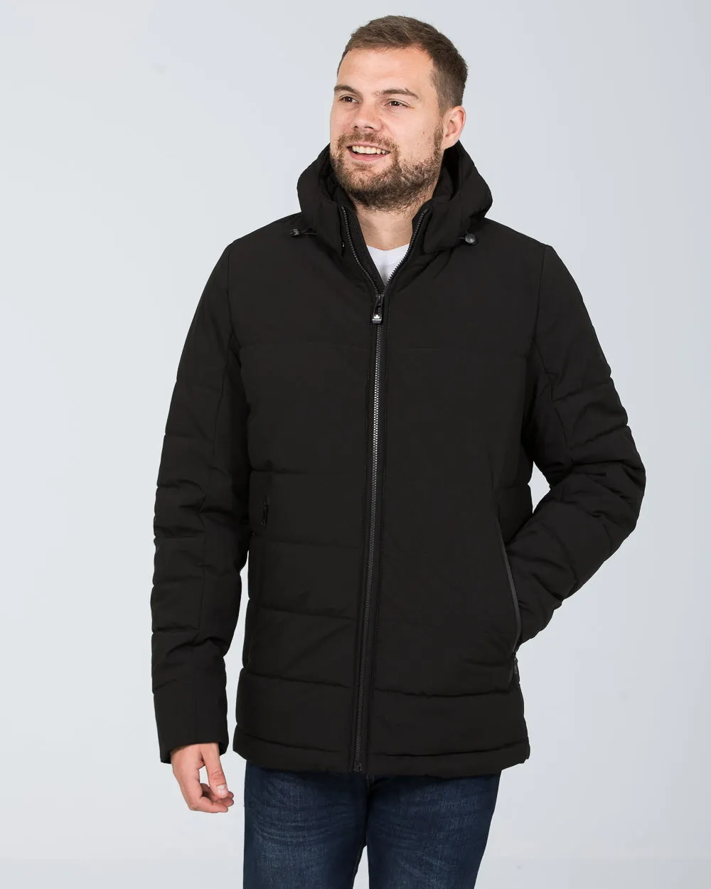 Cabano Tall Waterproof Puffer Jacket (black) lunch date coat