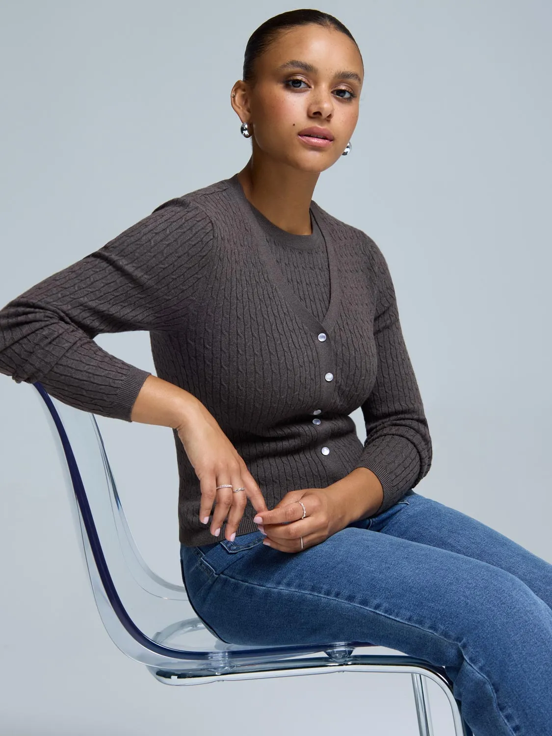 Cable Knit Sleeveless Sweater fresh breeze
