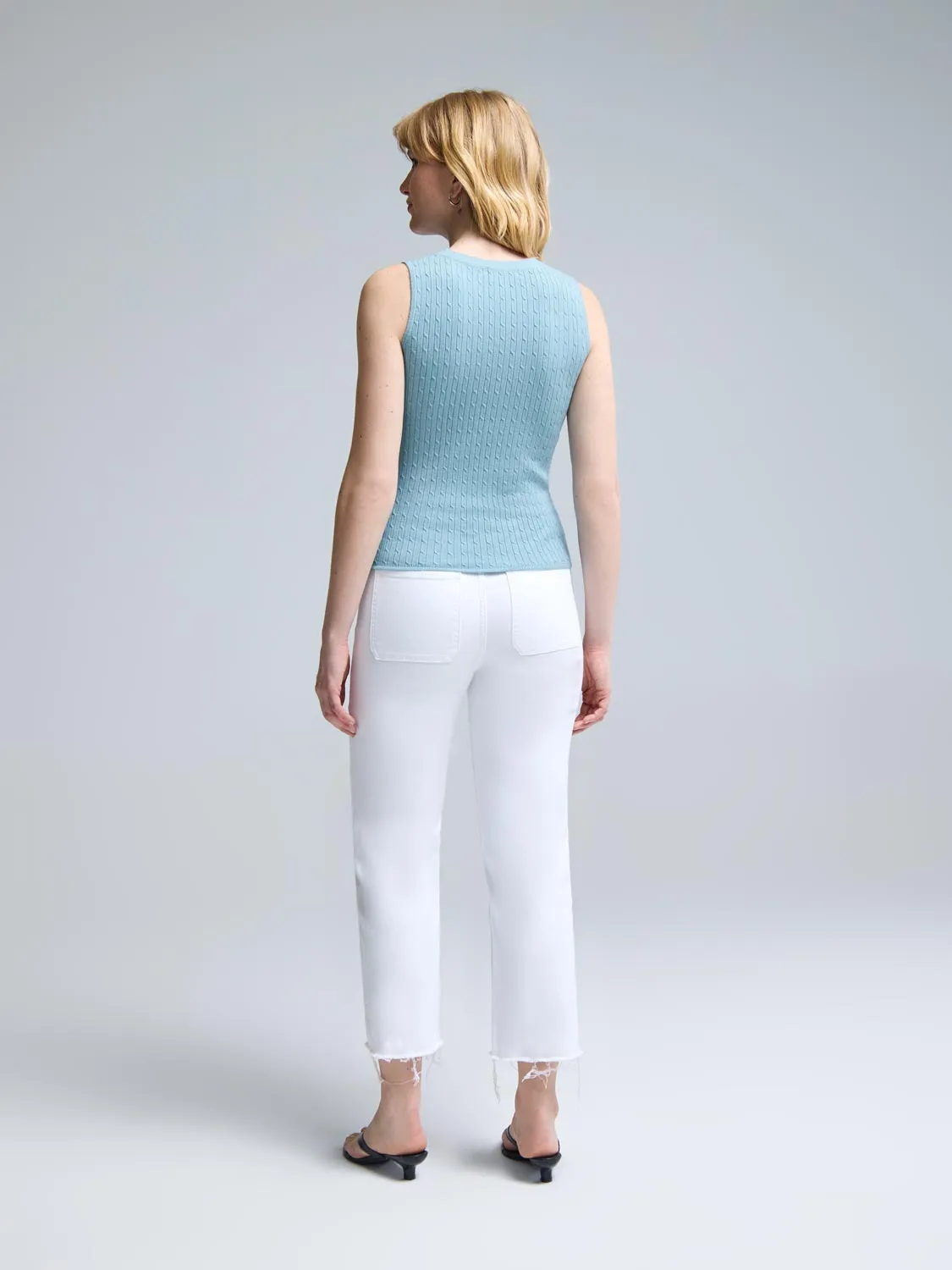 Cable Knit Sleeveless Sweater sunny days