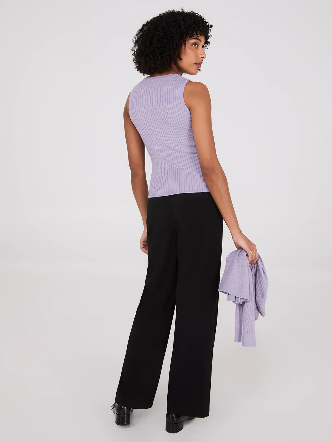 Cable Knit Sleeveless Sweater summer vibe