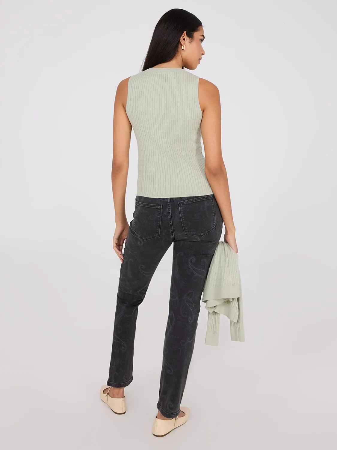Cable Knit Sleeveless Sweater street inspired