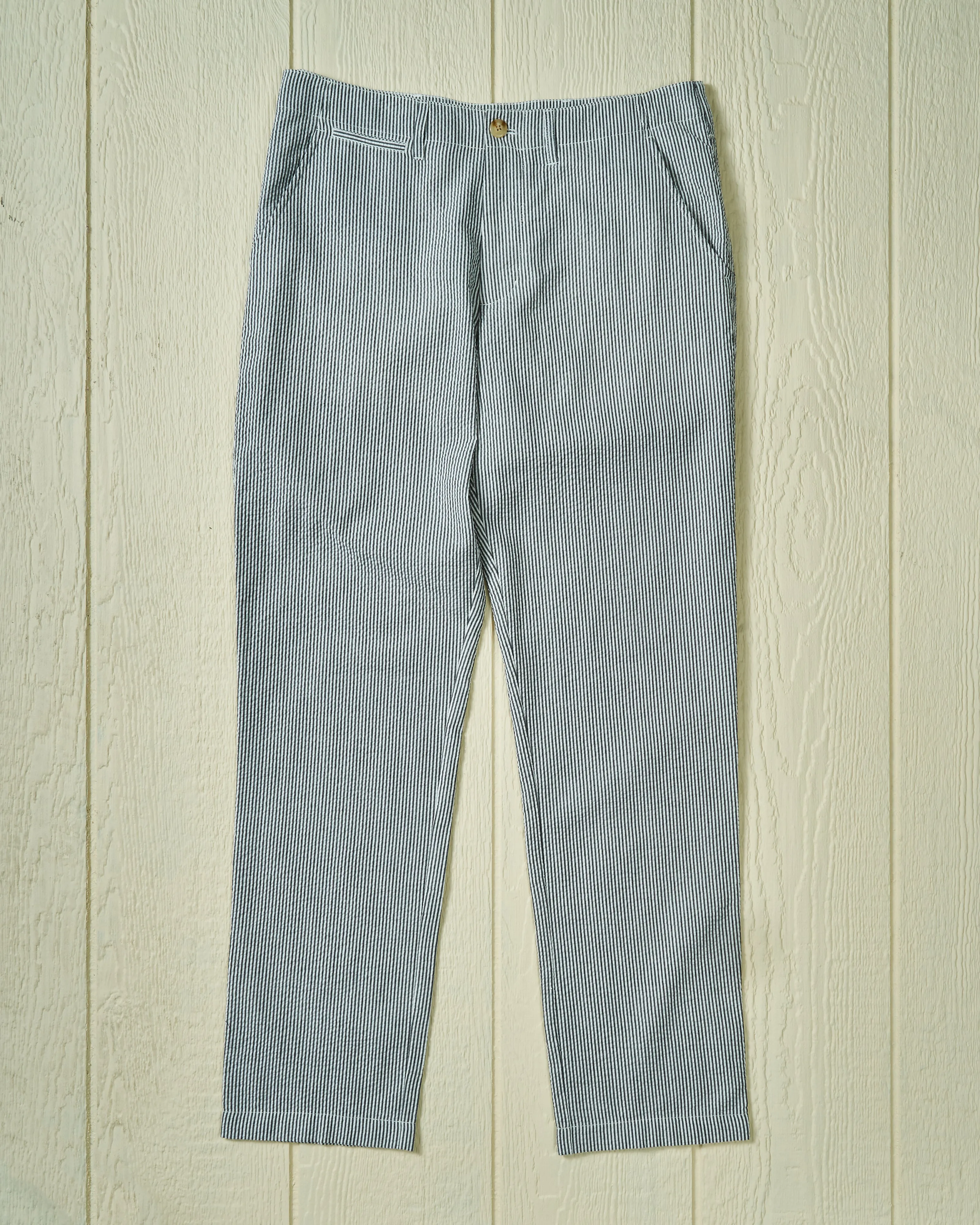 Camden Pant in Grey Seersucker anti static