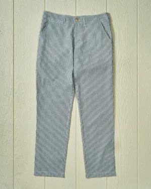 Camden Pant in Grey Seersucker anti static