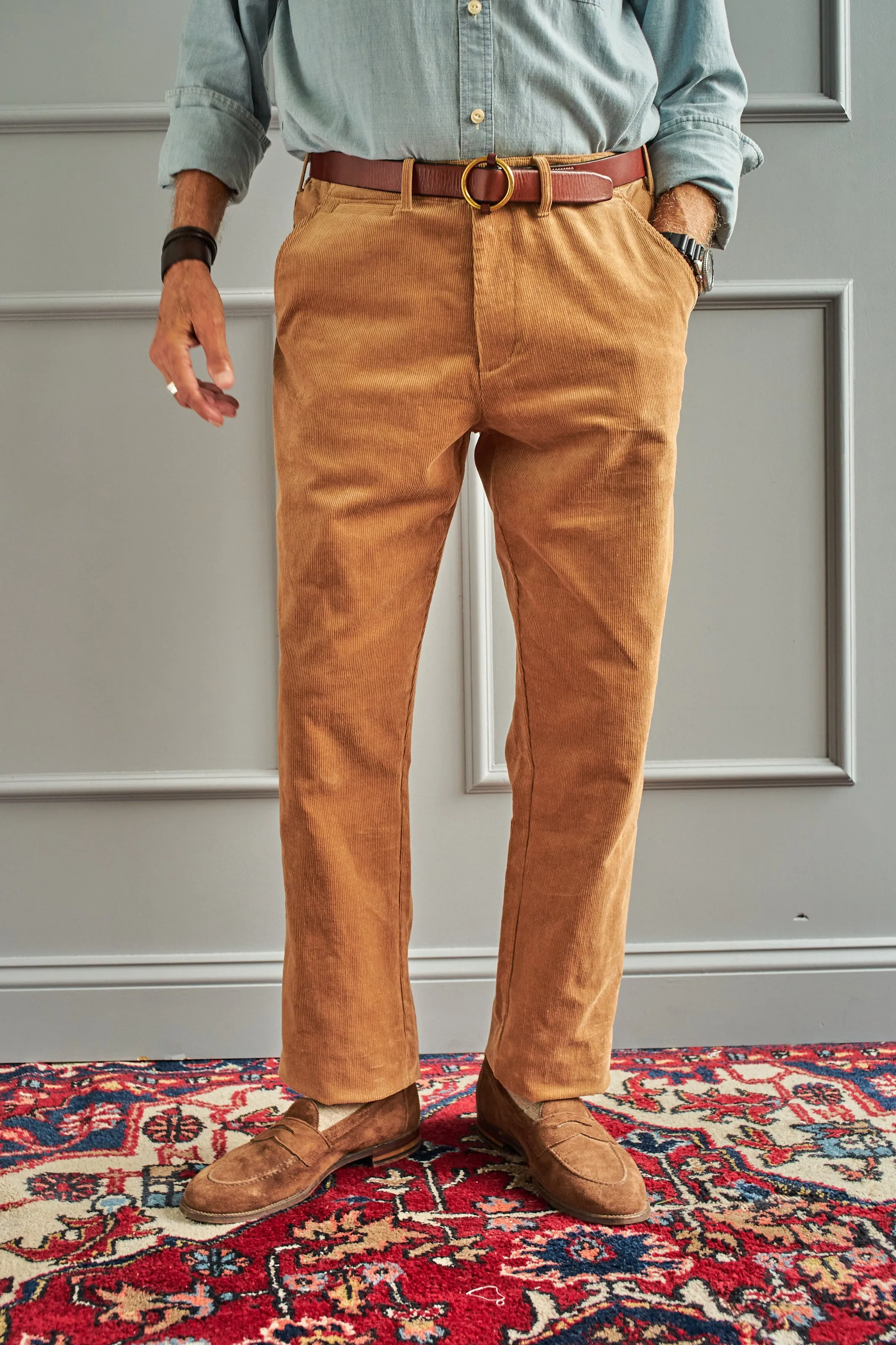 Camden Pant in Khaki Corduroy versatile wardrobe