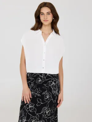 Cap Sleeve Elastic Hem Blouse Subtle Cool