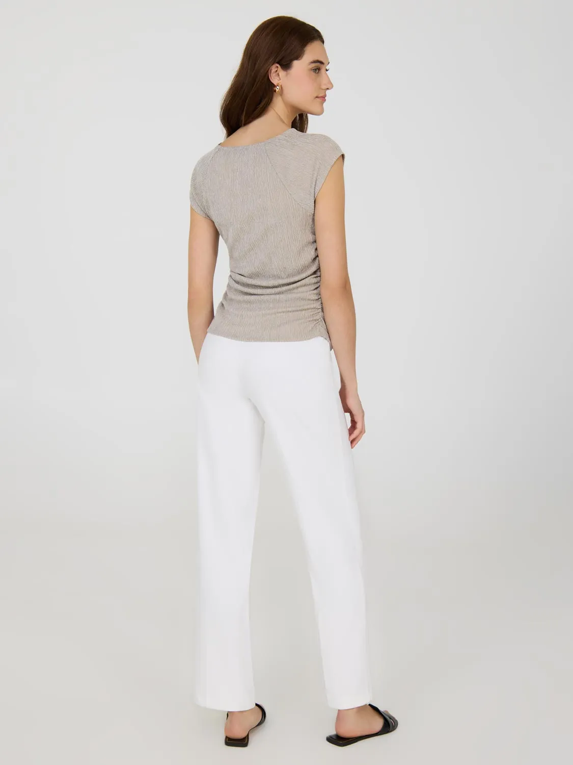 Cap Sleeve Ruched Top Feel Good Look