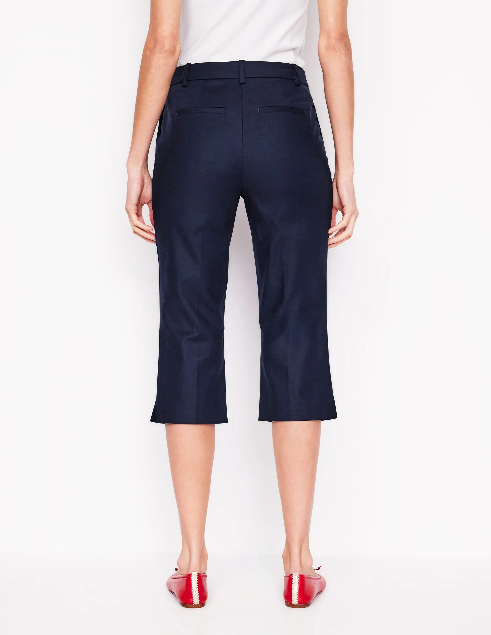 Capri Trousers-Navy button fly