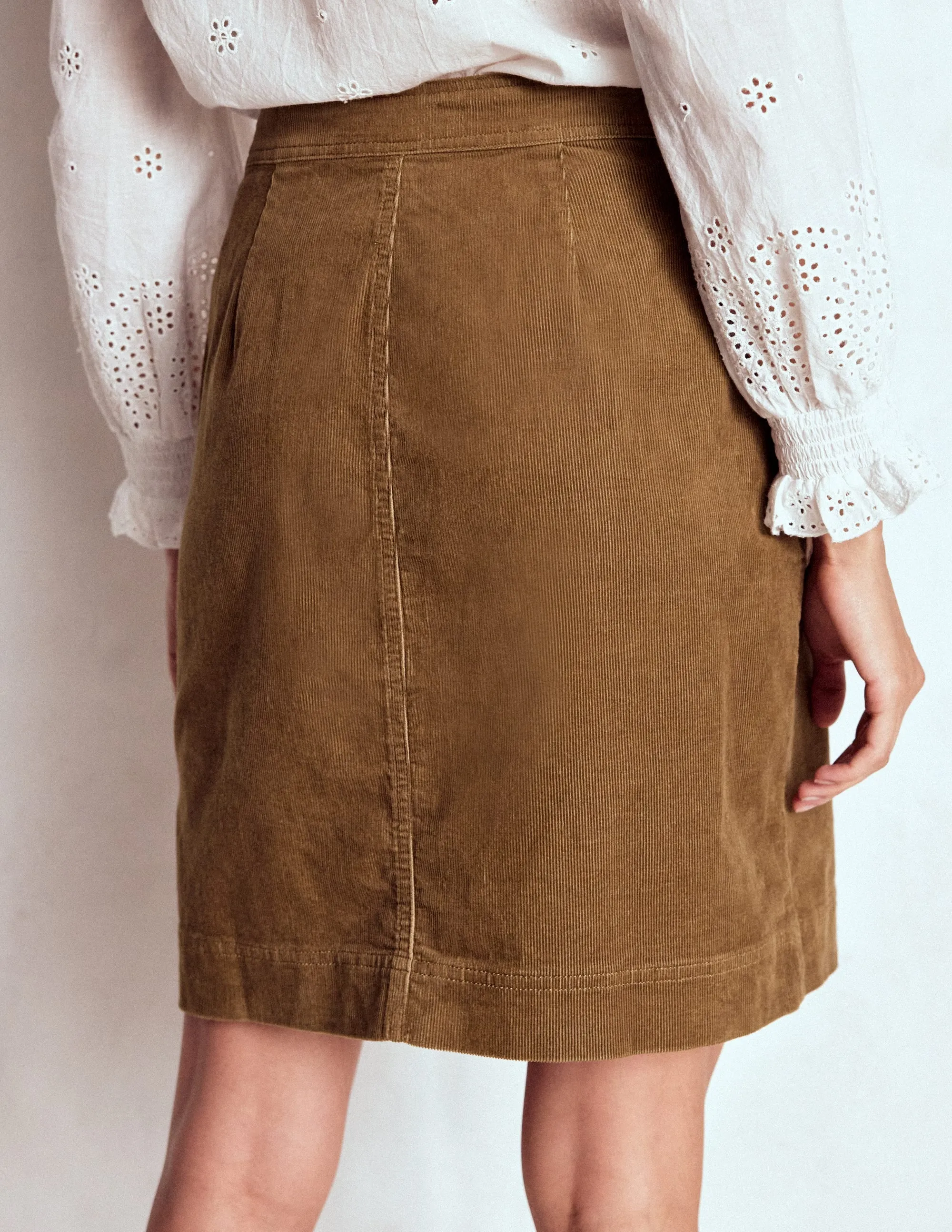 Cecelia Cord Skirt-Latte campus style