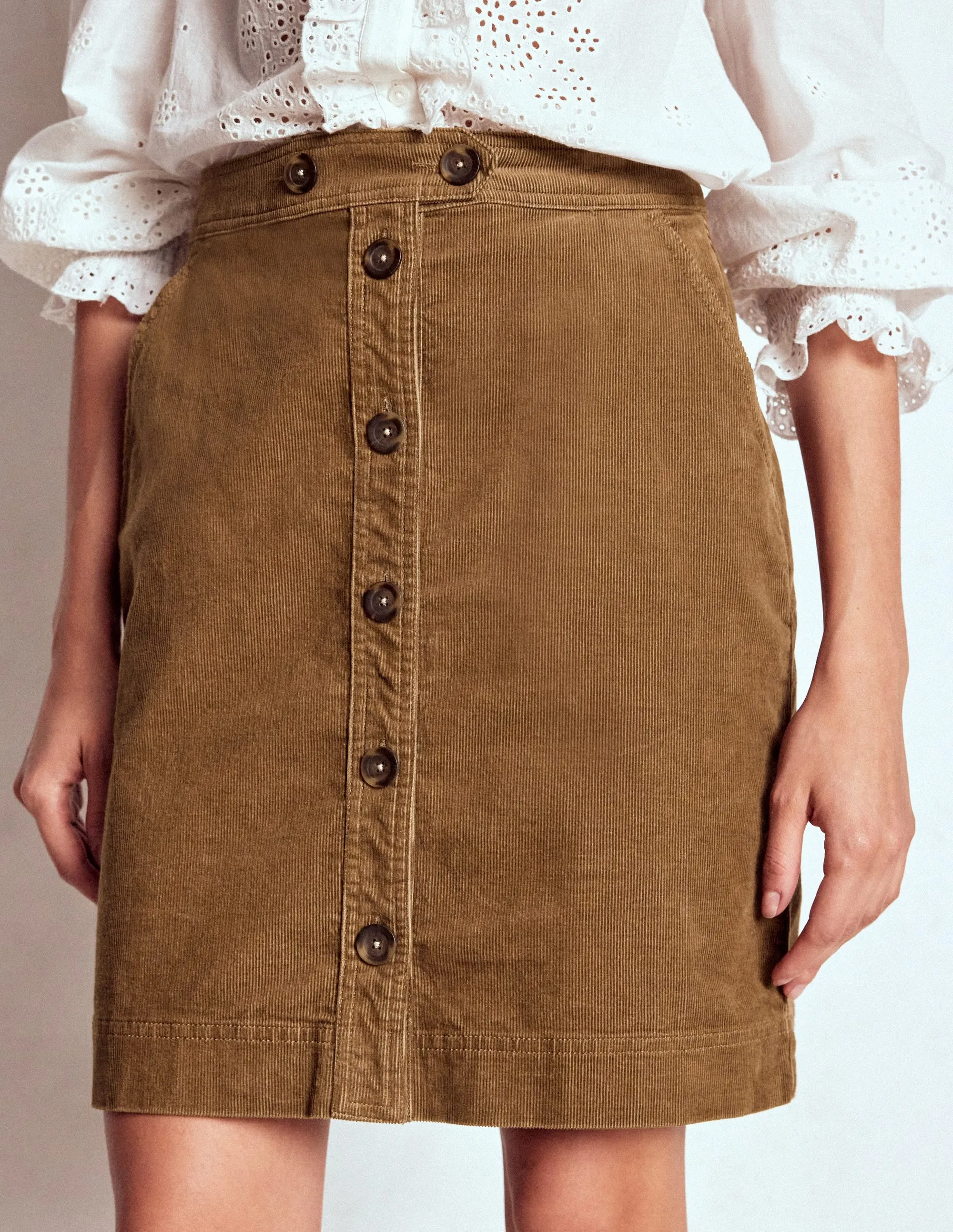 Cecelia Cord Skirt-Latte urban energy