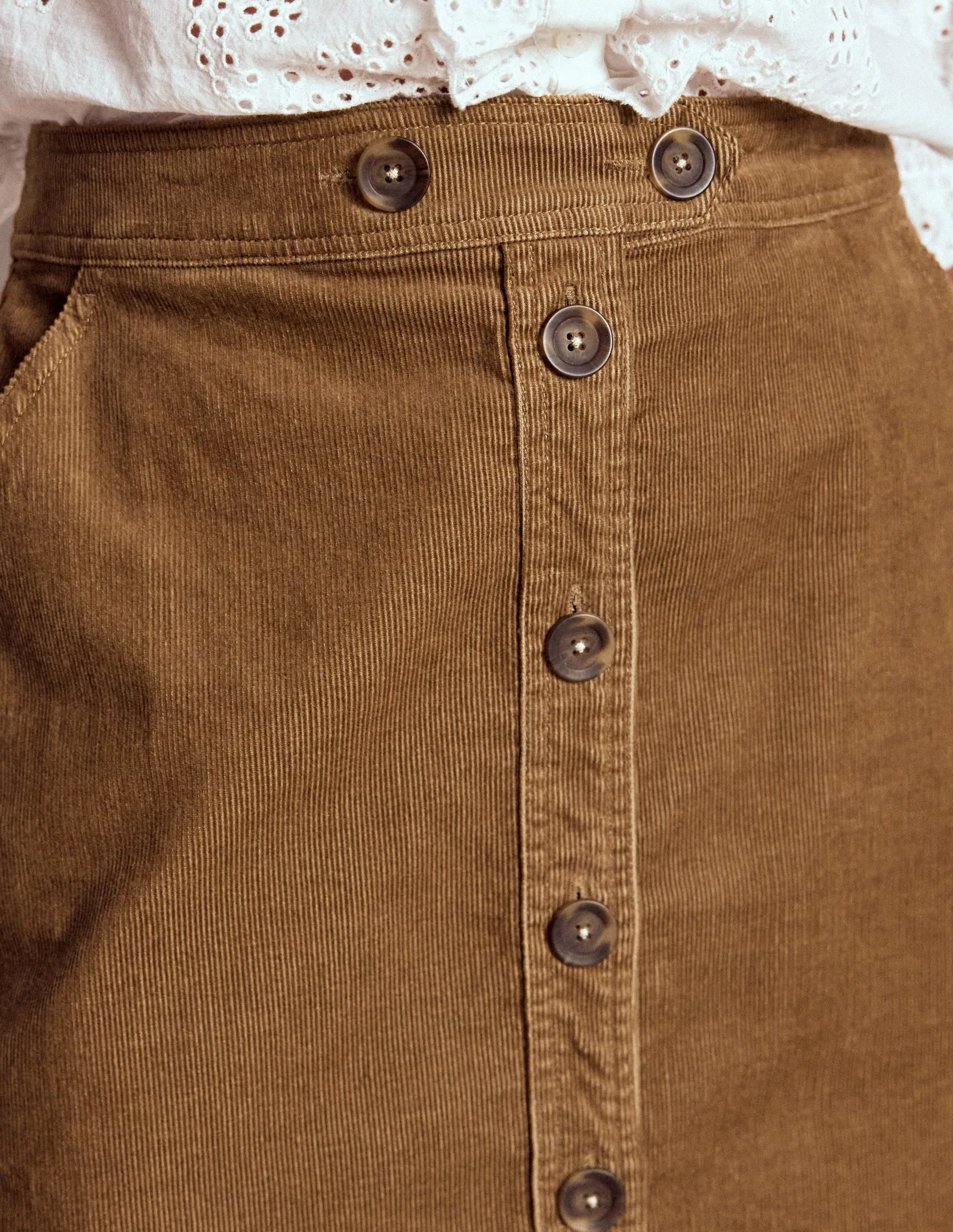 Cecelia Cord Skirt-Latte easy pair