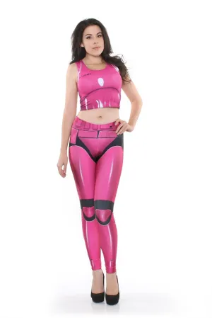 Chaos Pink Leggings elastic waistband