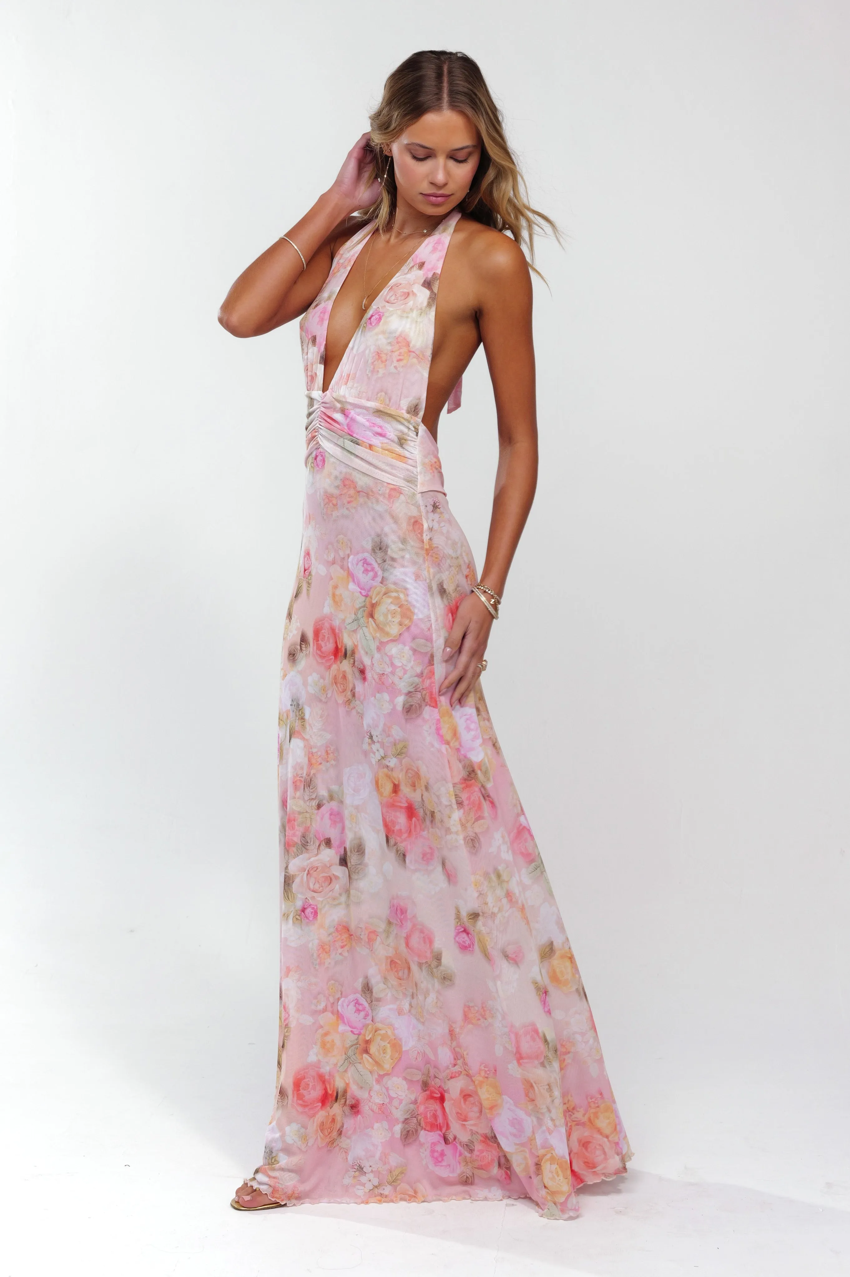 Chelsea Maxi Dress in Aspen sunset picnic