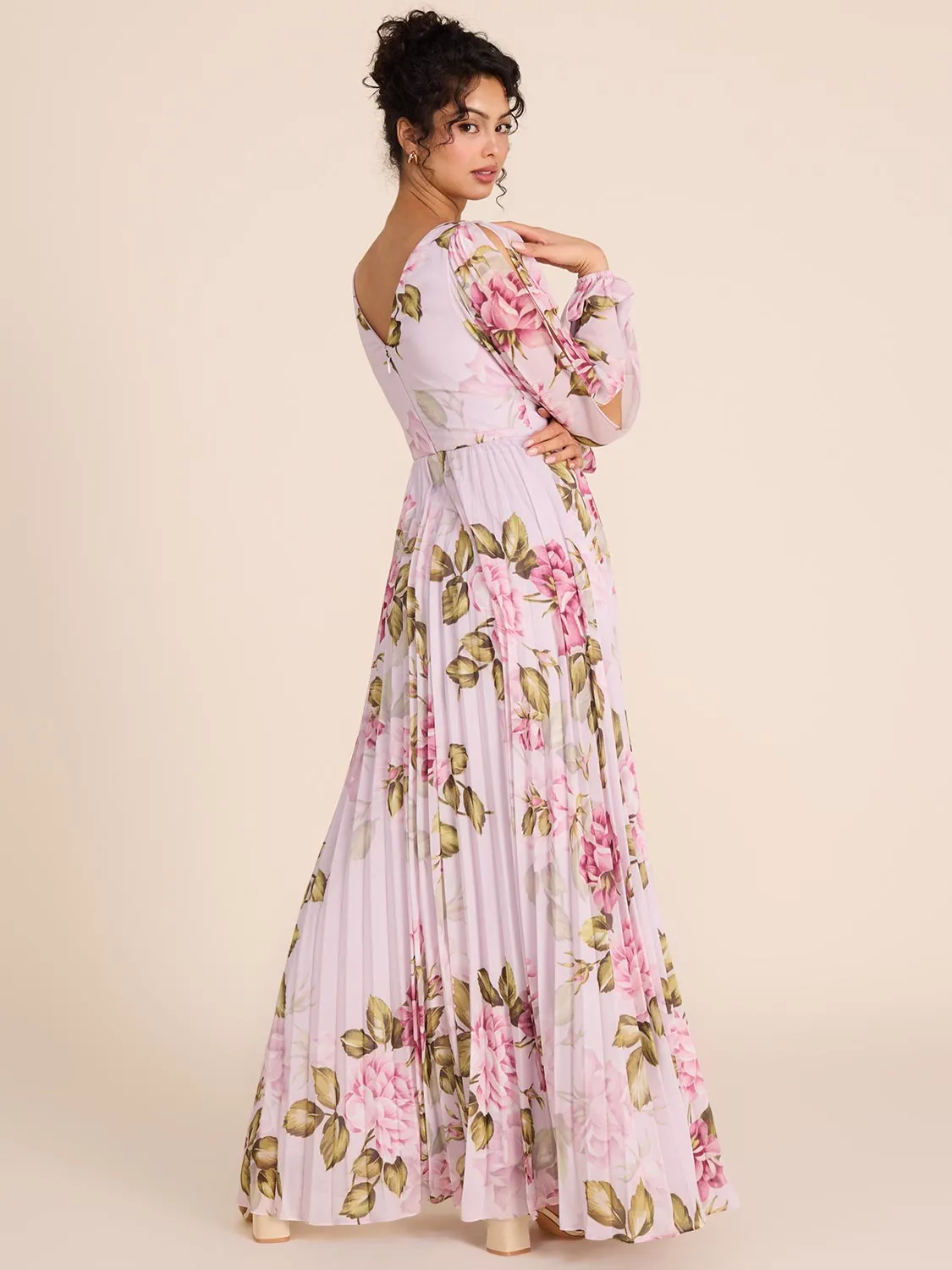 Chiffon Floral Gown retro chic