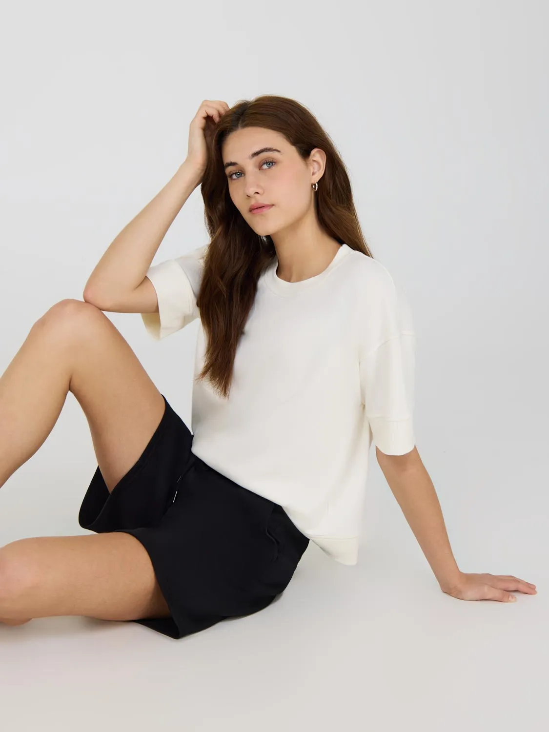 Cloud Fleece Short Drop Shoulder Sweatshirt Light Layers