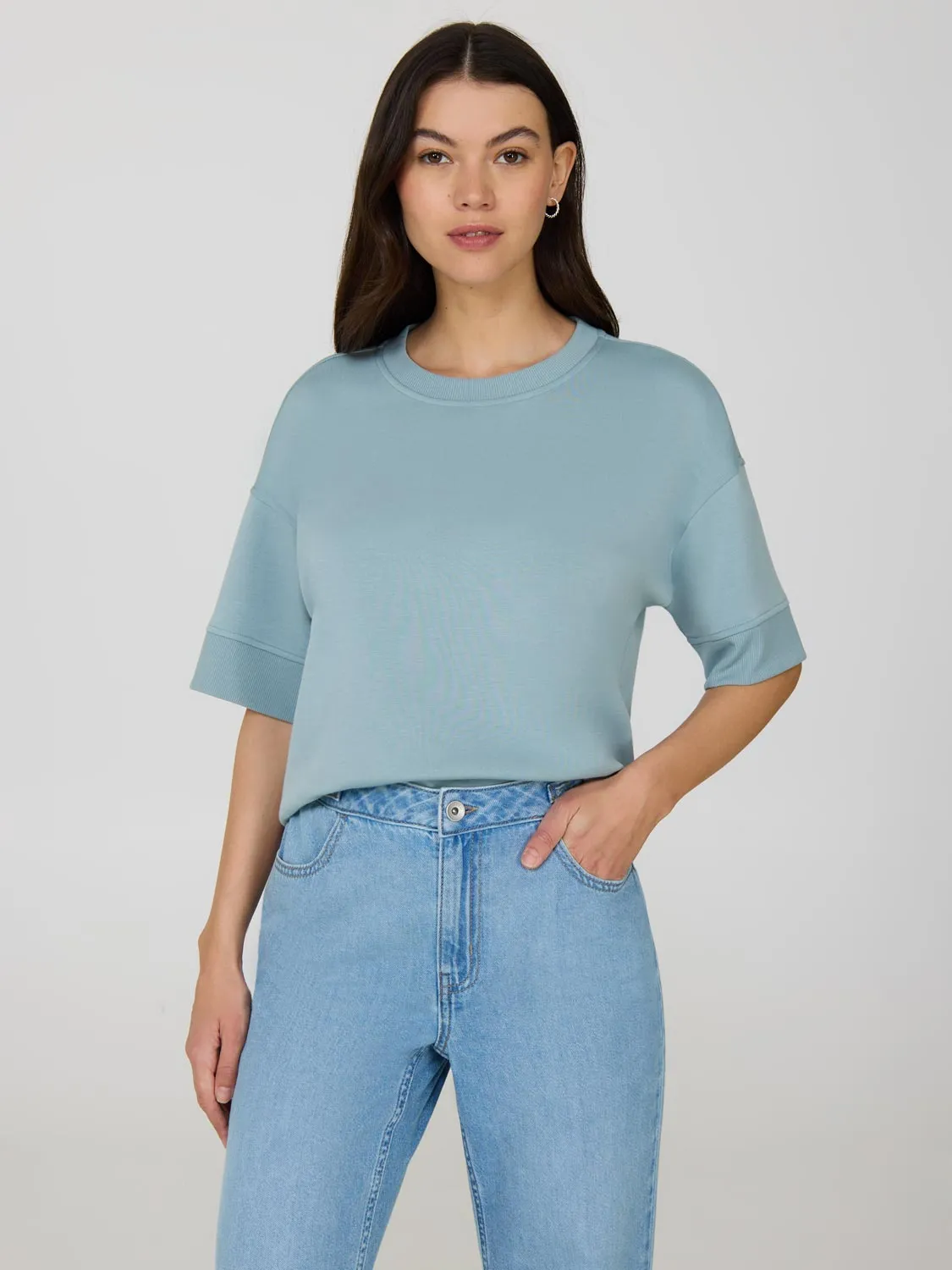 Cloud Fleece Short Drop Shoulder Sweatshirt Timeless Feel