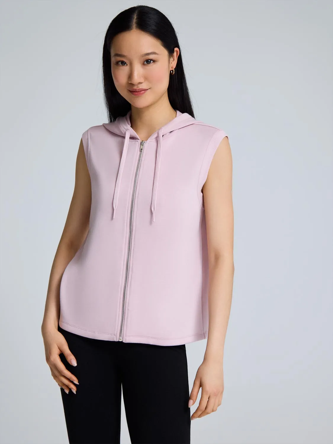 Cloud Fleece Zip-Front Hooded Vest clean feel