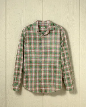 Coastal Cotton Twill Shirt in Grass/Khaki Plaid Universal Fit