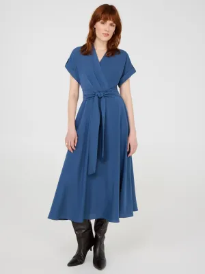 Collared Crossover Midi Dress fashion design