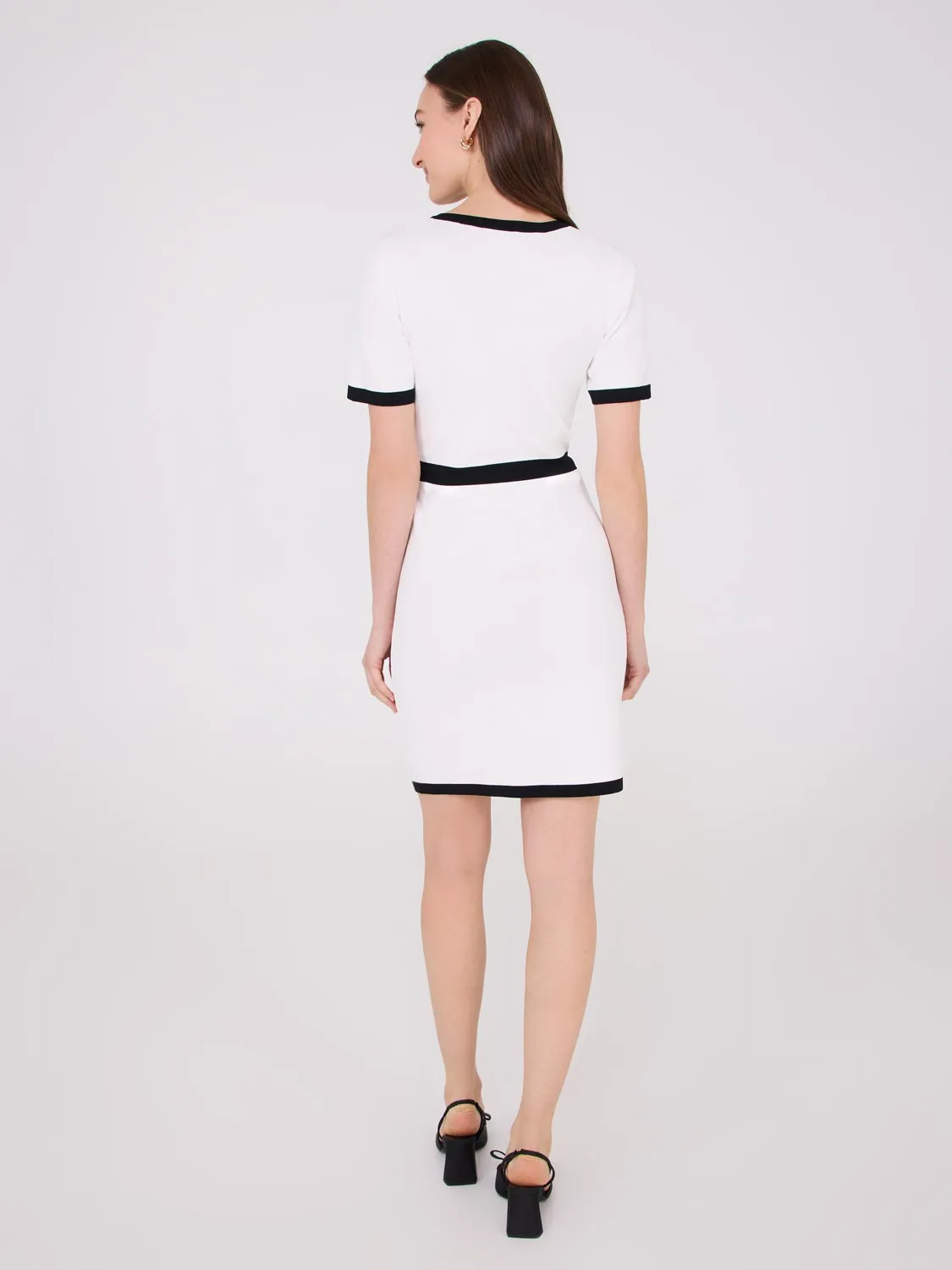 Colour Block Fit & Flare Sweater Dress daily commute