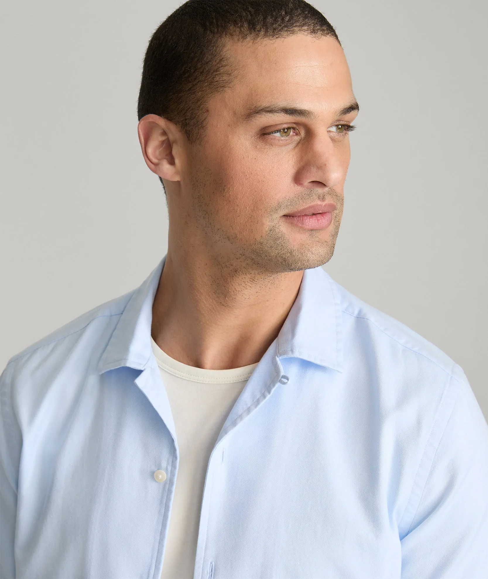 Cotton-Blend Short-Sleeve Hughes Shirt All Fit