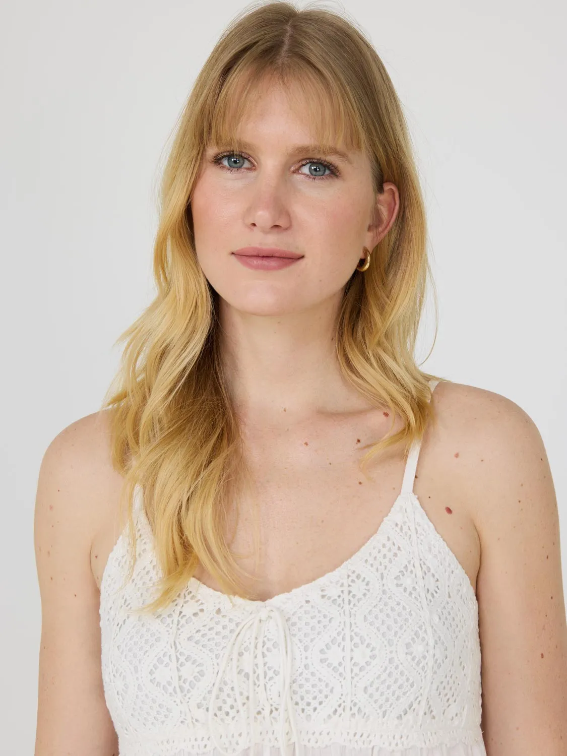 Cotton Crochet Tank Top high stretch
