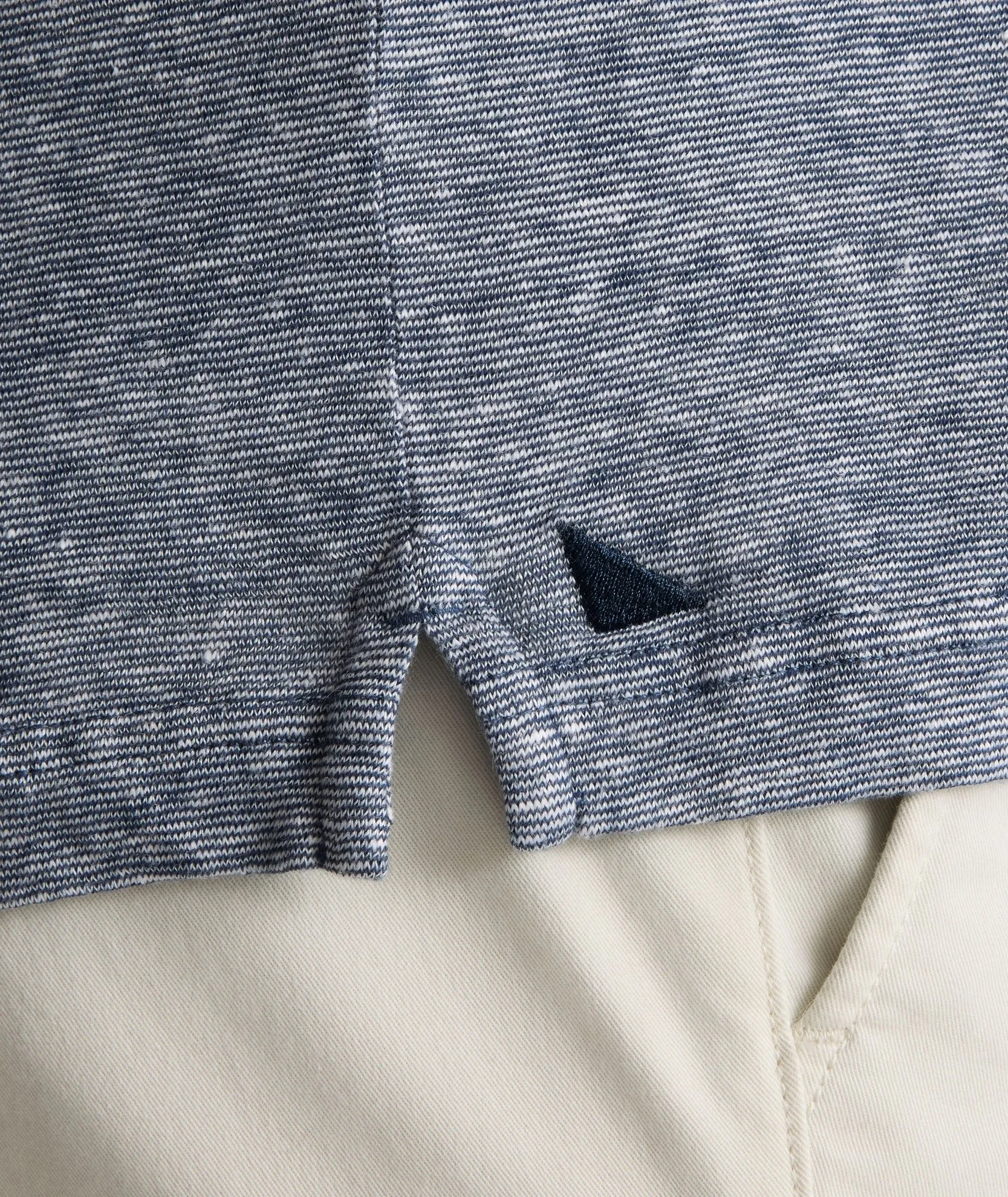 Cotton-Linen Johnny Collar Polo business trip