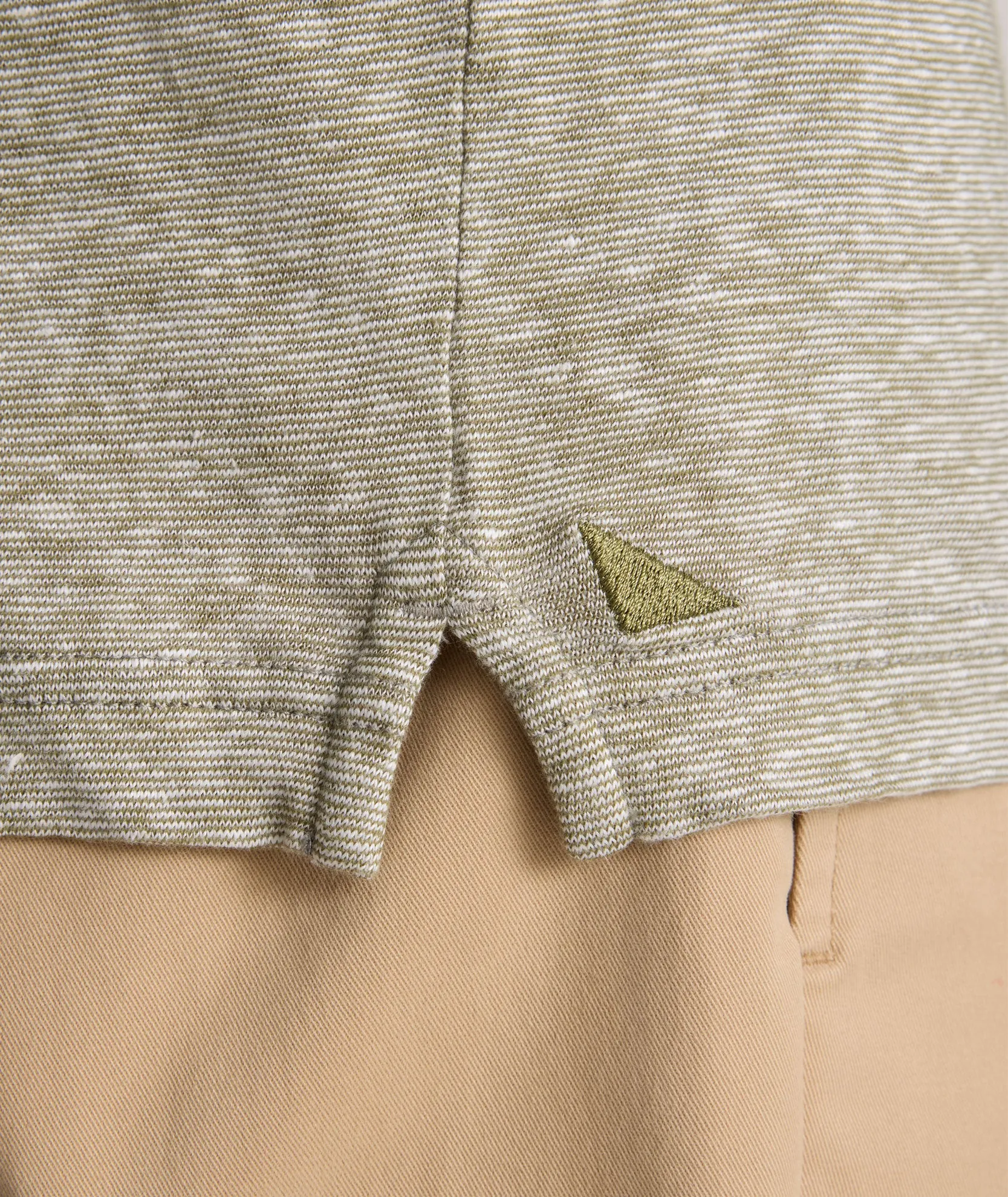 Cotton-Linen Johnny Collar Polo grounded vibe