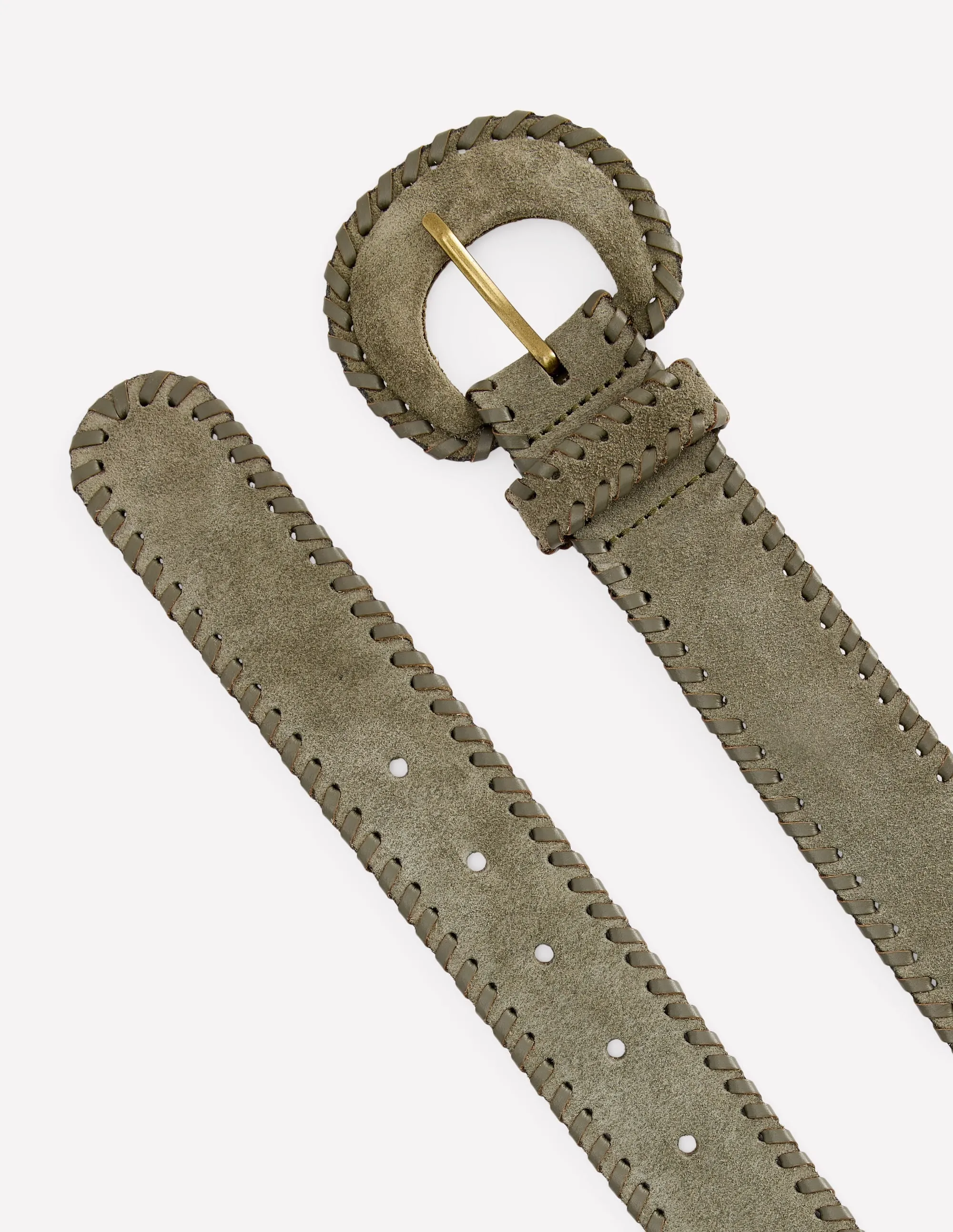 Covered Whipstitch Belt-Deep Olive style proof