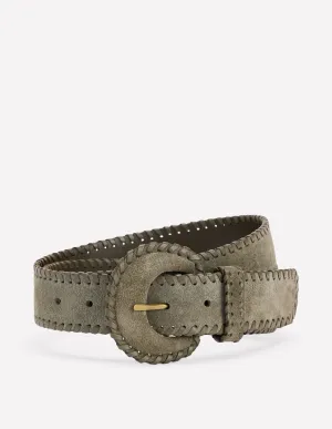 Covered Whipstitch Belt-Deep Olive effortless move