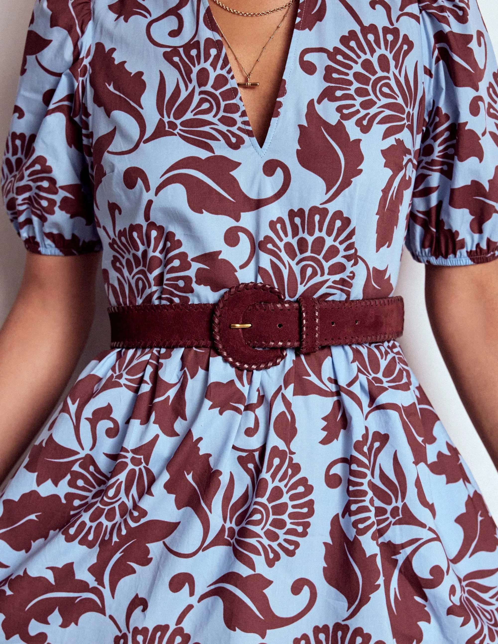 Covered Whipstitch Belt-Oxblood mature feel