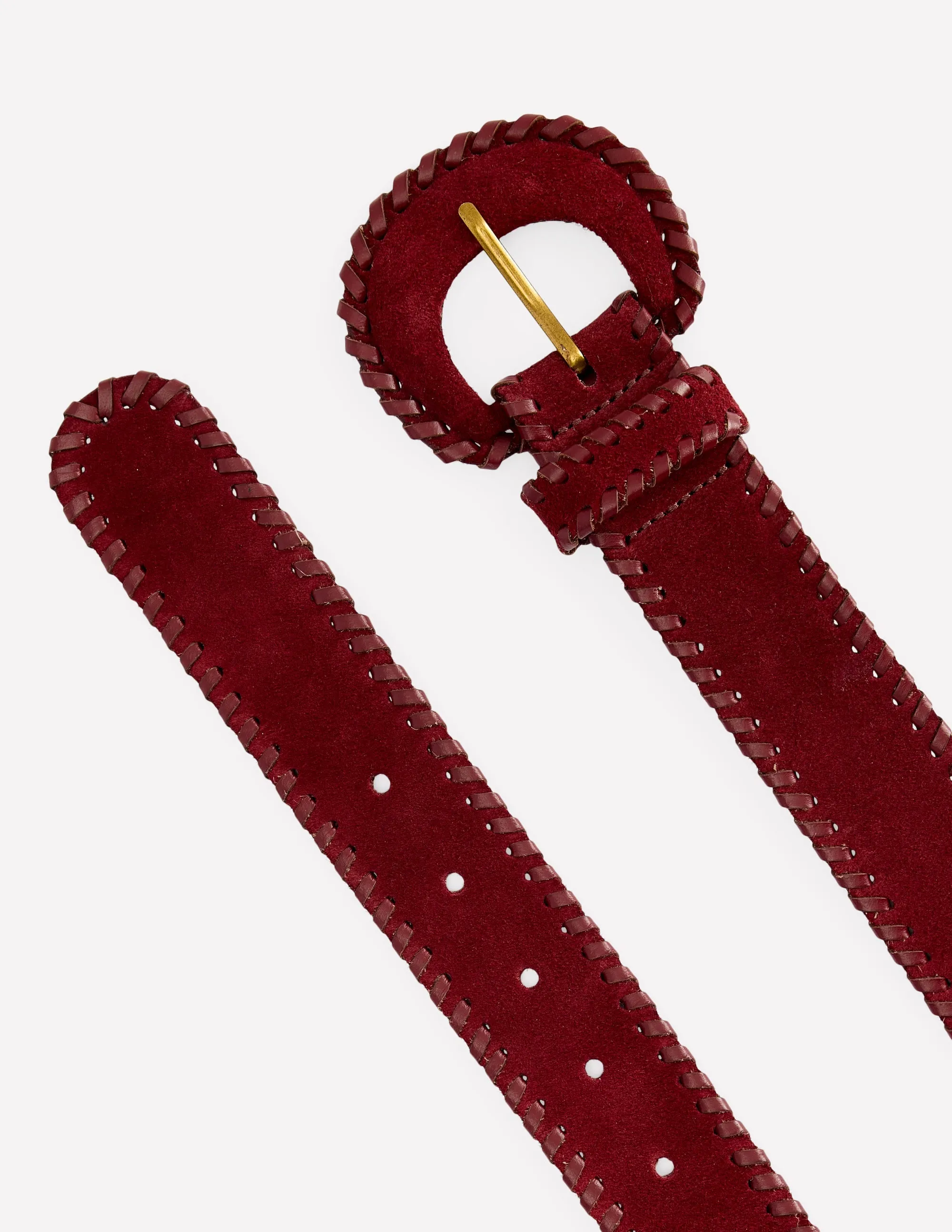 Covered Whipstitch Belt-Oxblood taste symbol