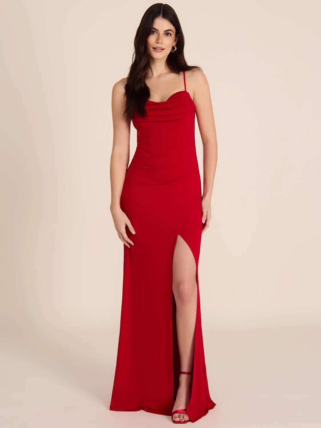 Cowl Neck Bustier Gown comfy feel