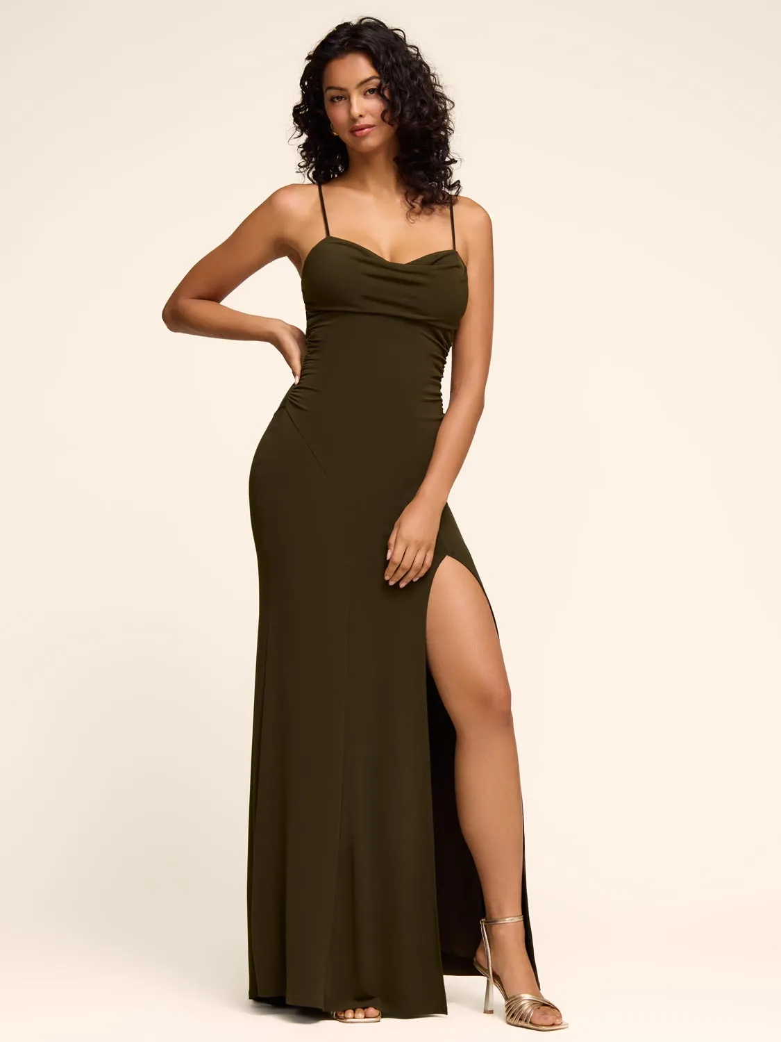 Cowl Neck Gown photo shoot