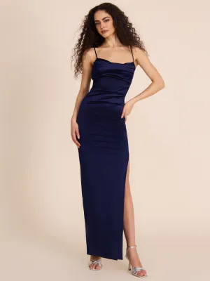 Cowl Neck Satin Gown mothers day