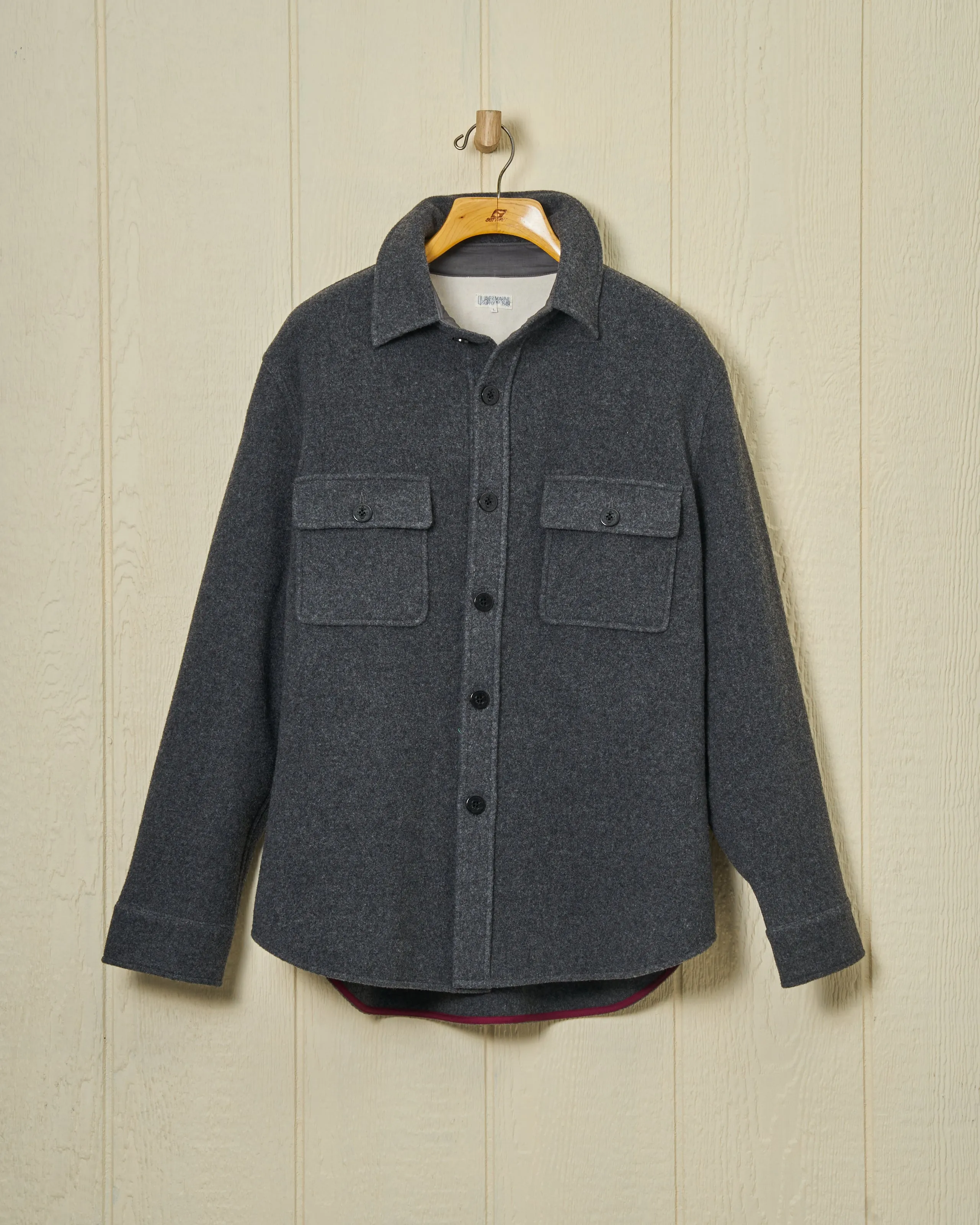 CPO Shirt Jacket in Charcoal Wool cozy core wear