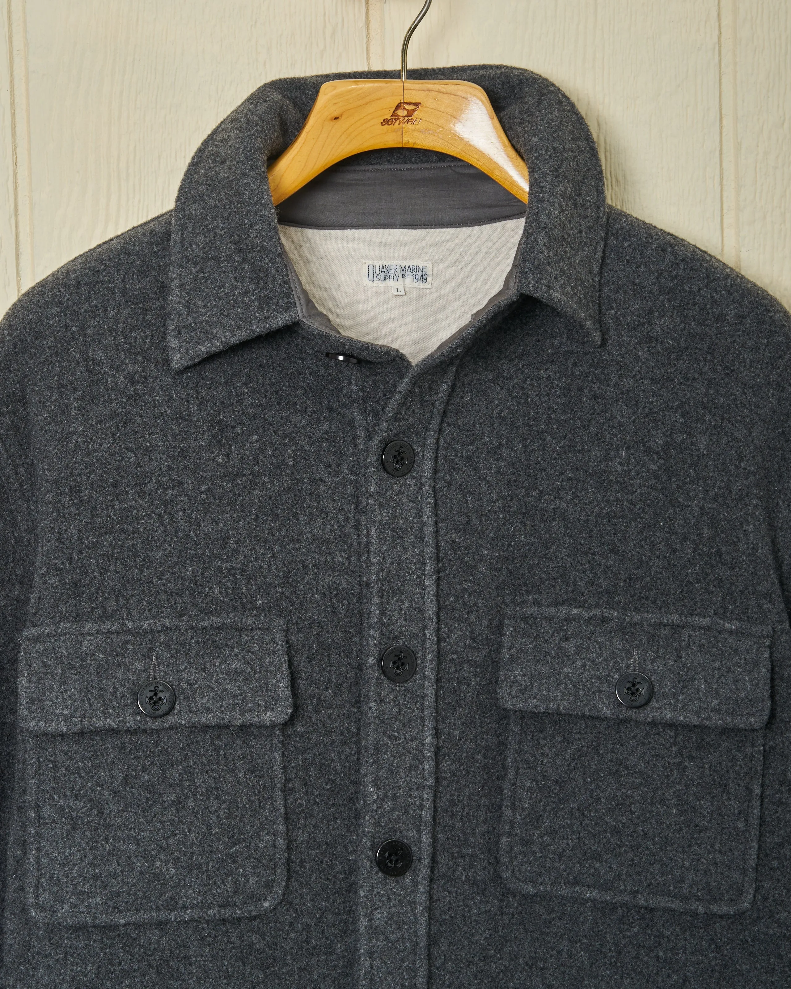 CPO Shirt Jacket in Charcoal Wool crisp weather look