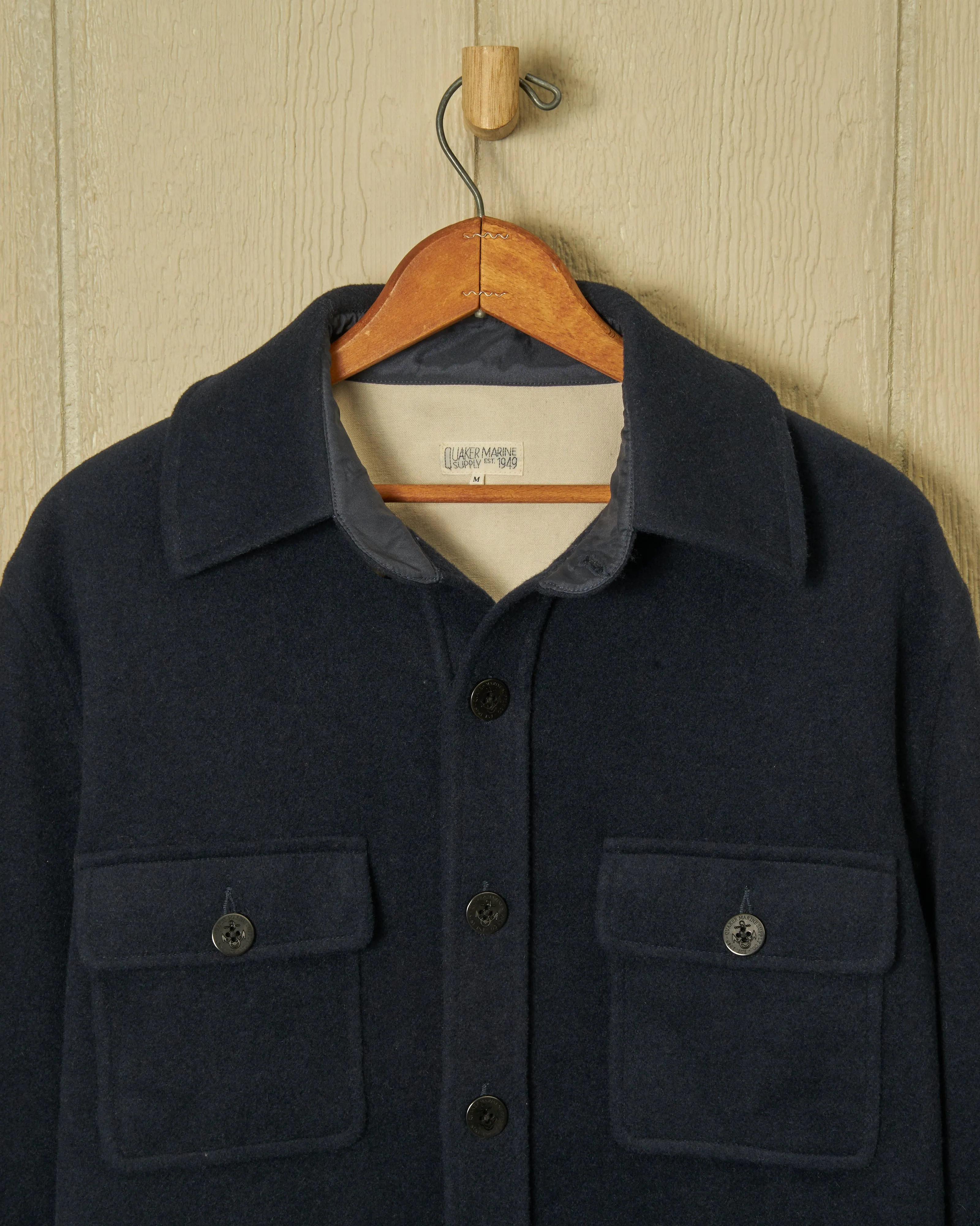 CPO Shirt Jacket in Navy Wool late fall piece