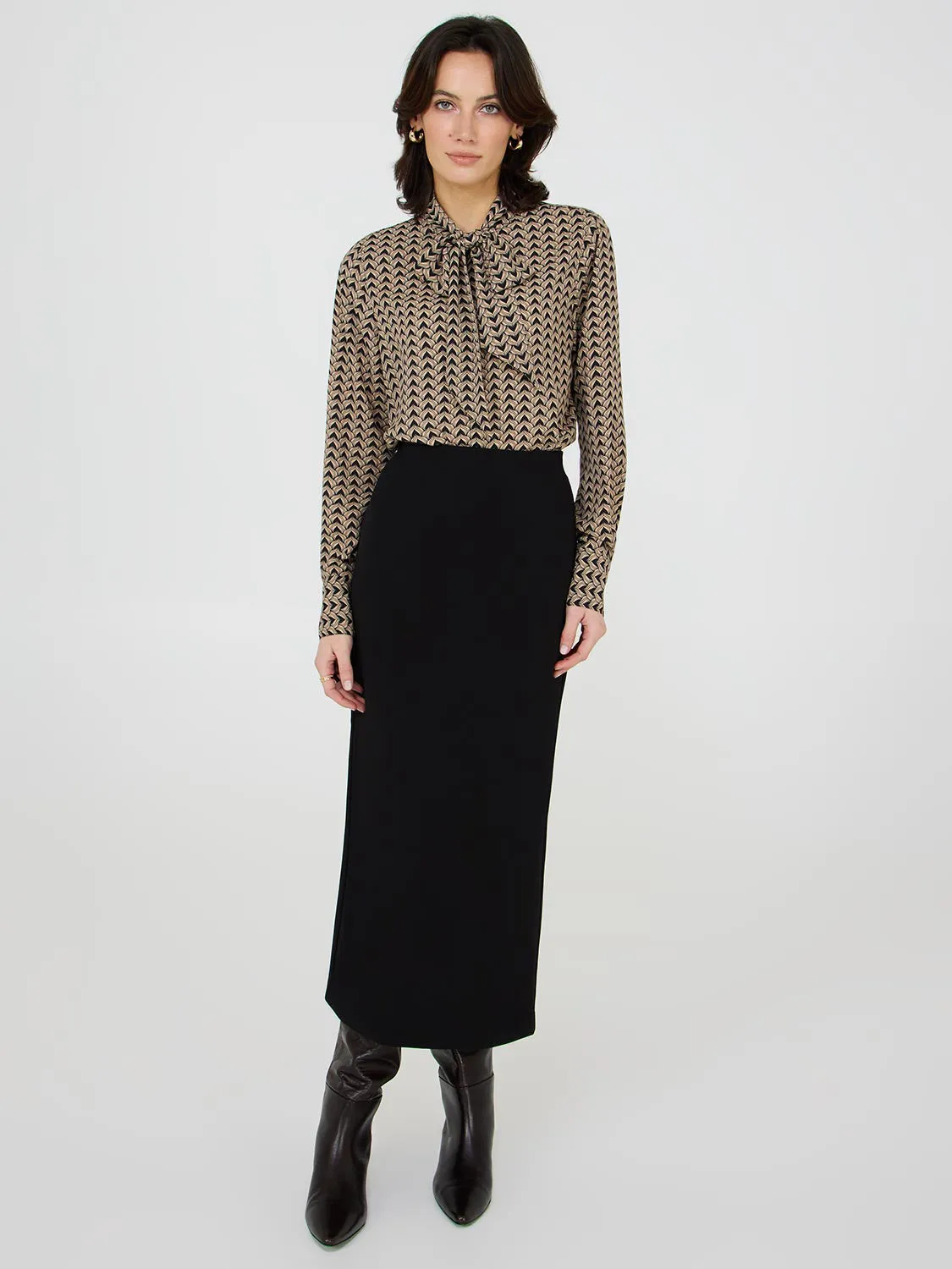 Crepe Midi Skirt vibe trend