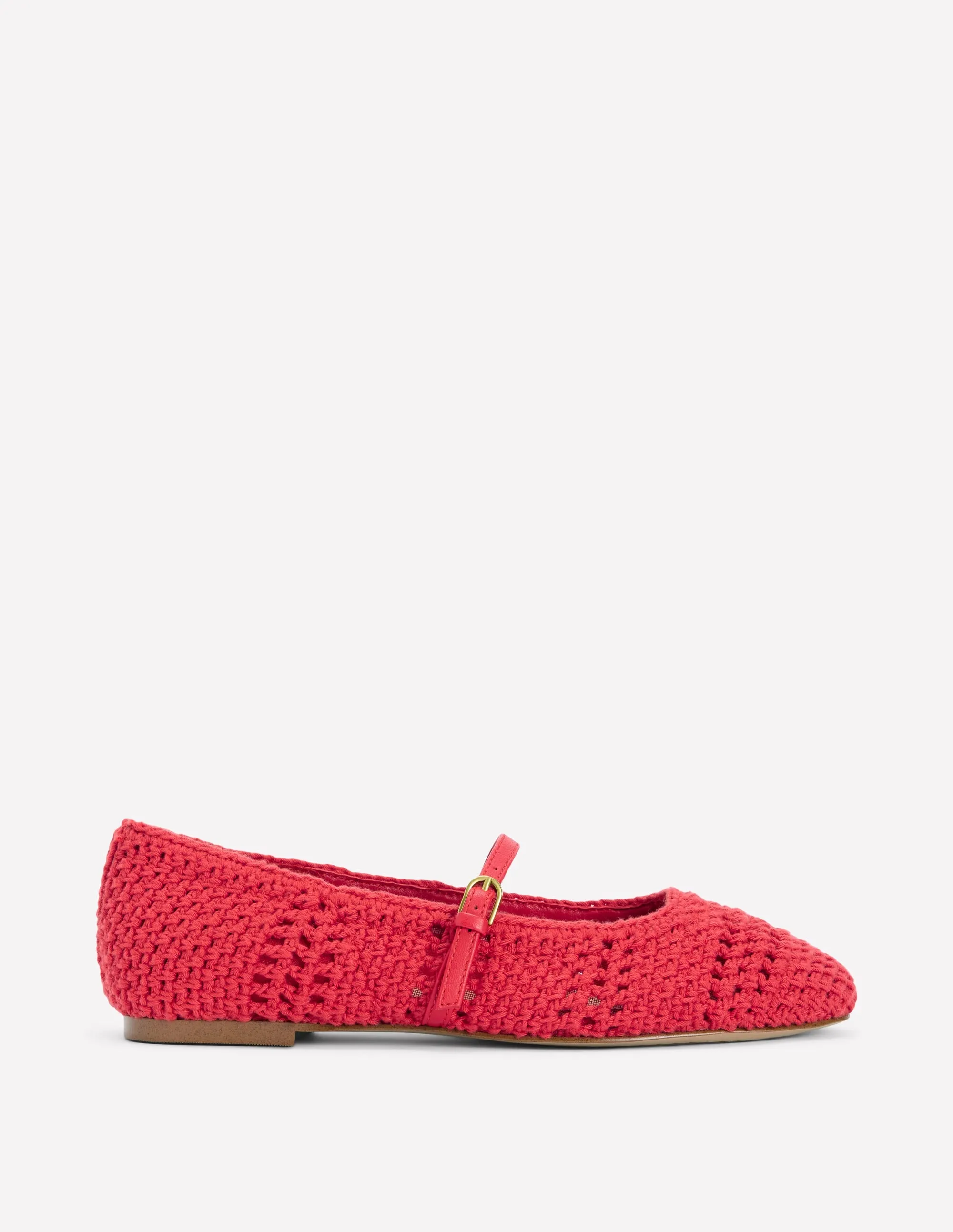 Crochet Mary Jane Flats-Post box Red spring fall