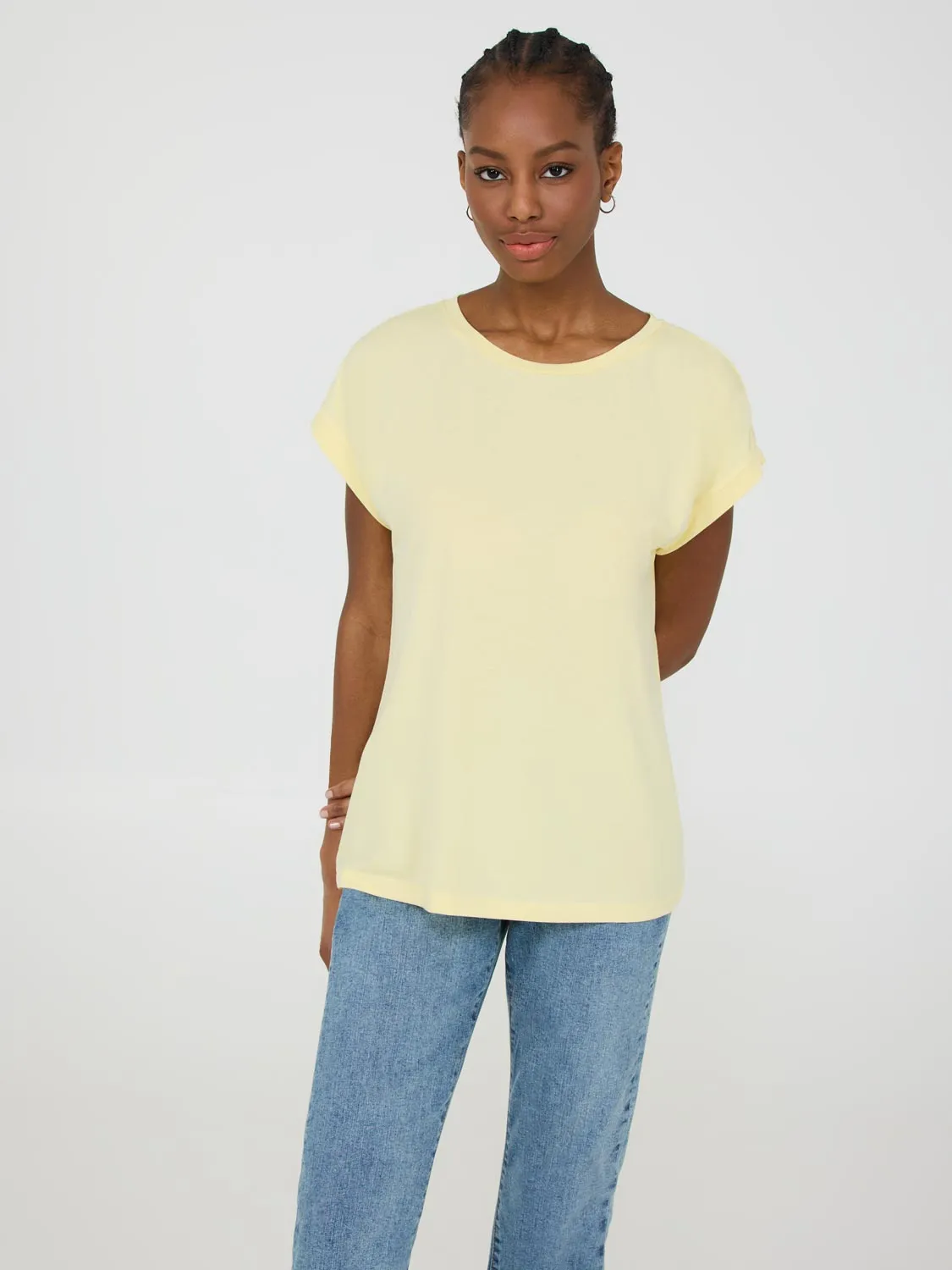 Cuffed Dolman Sleeve Top Walk Comfort