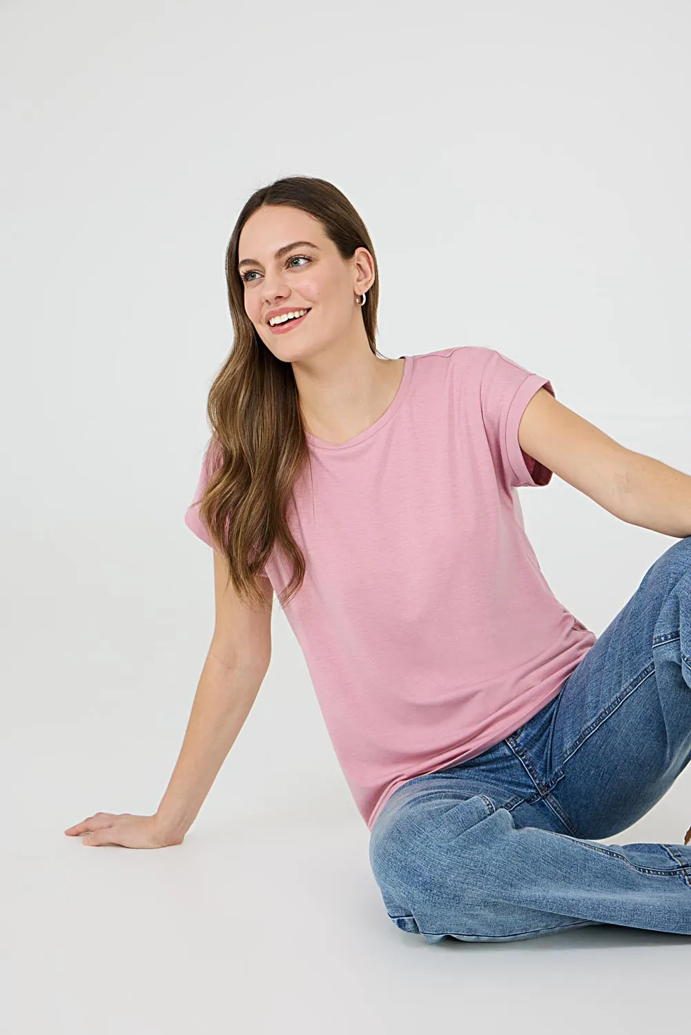 Cuffed Dolman Sleeve Top Work Ready