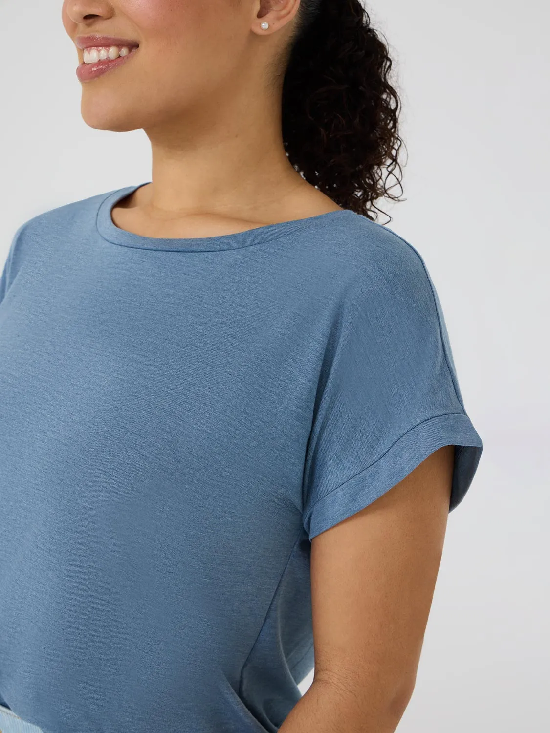 Cuffed Dolman Sleeve Top On Point