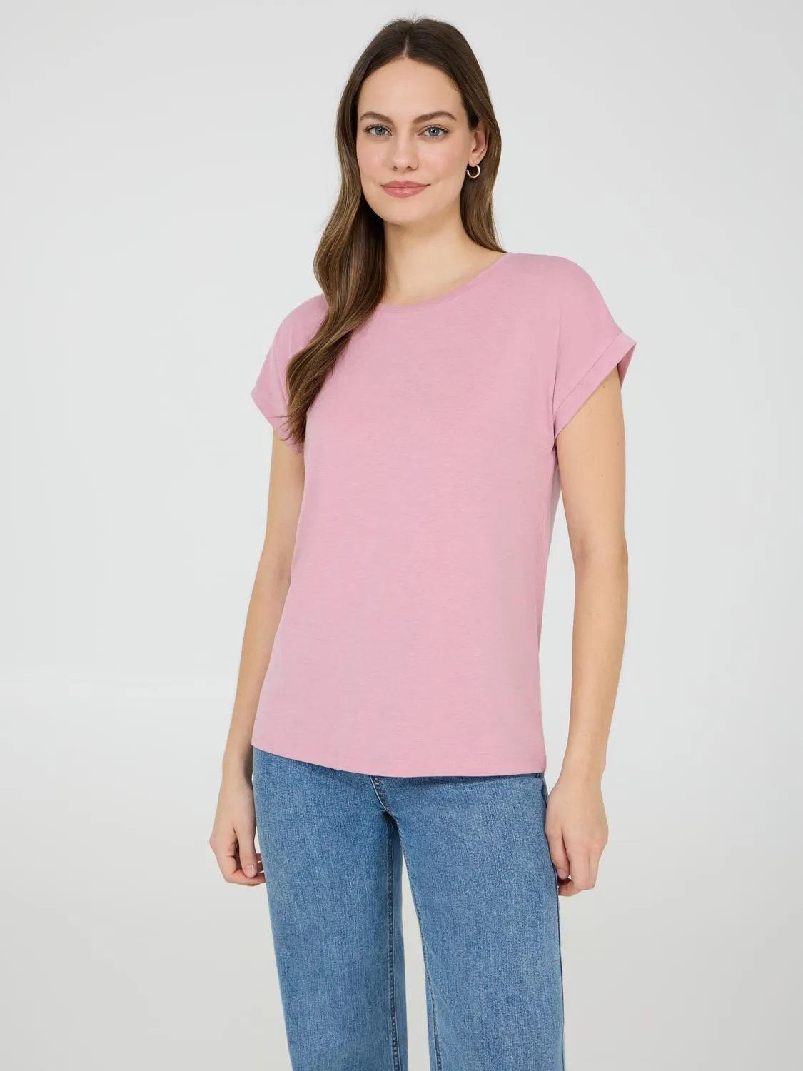 Cuffed Dolman Sleeve Top Basic Mood