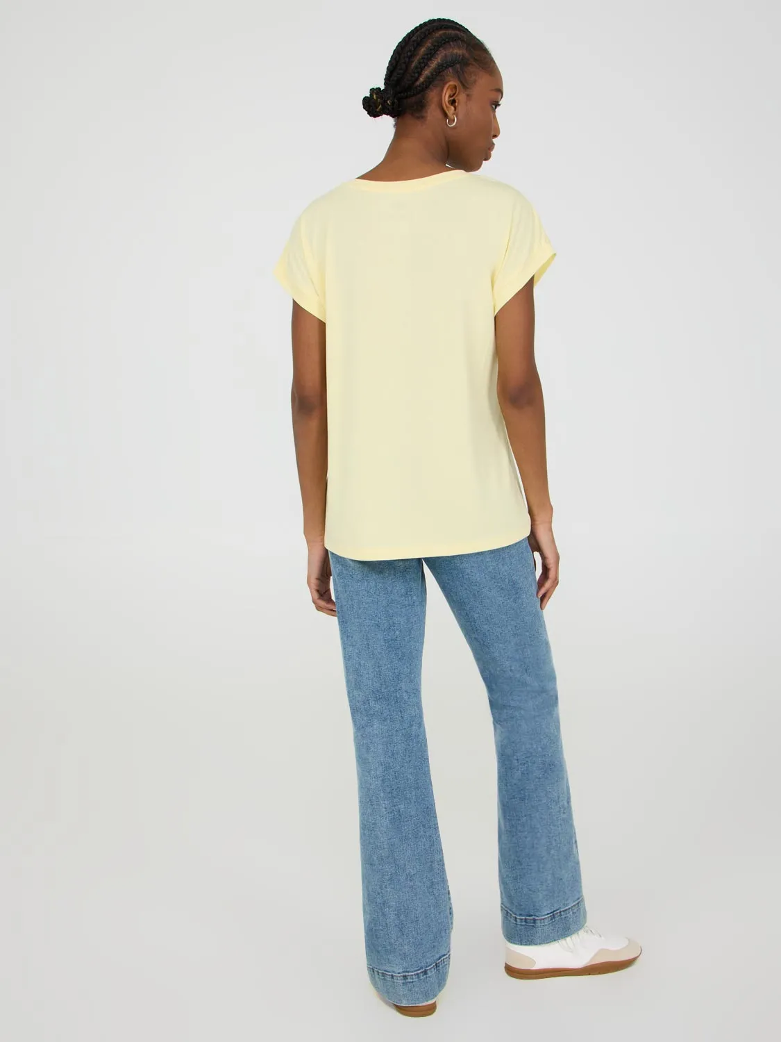 Cuffed Dolman Sleeve Top Power Look