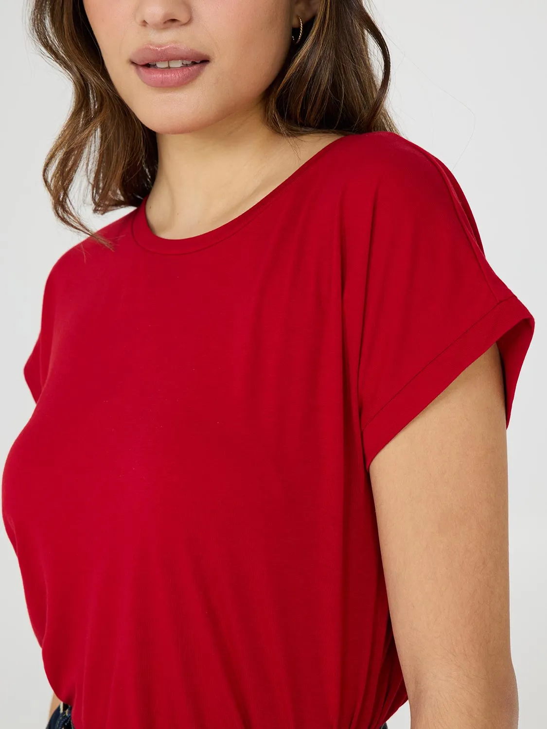 Cuffed Dolman Sleeve Top On Trend