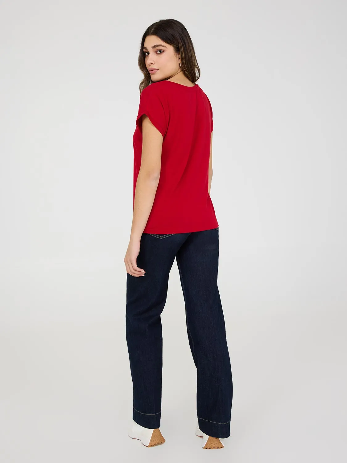 Cuffed Dolman Sleeve Top Everyday Style