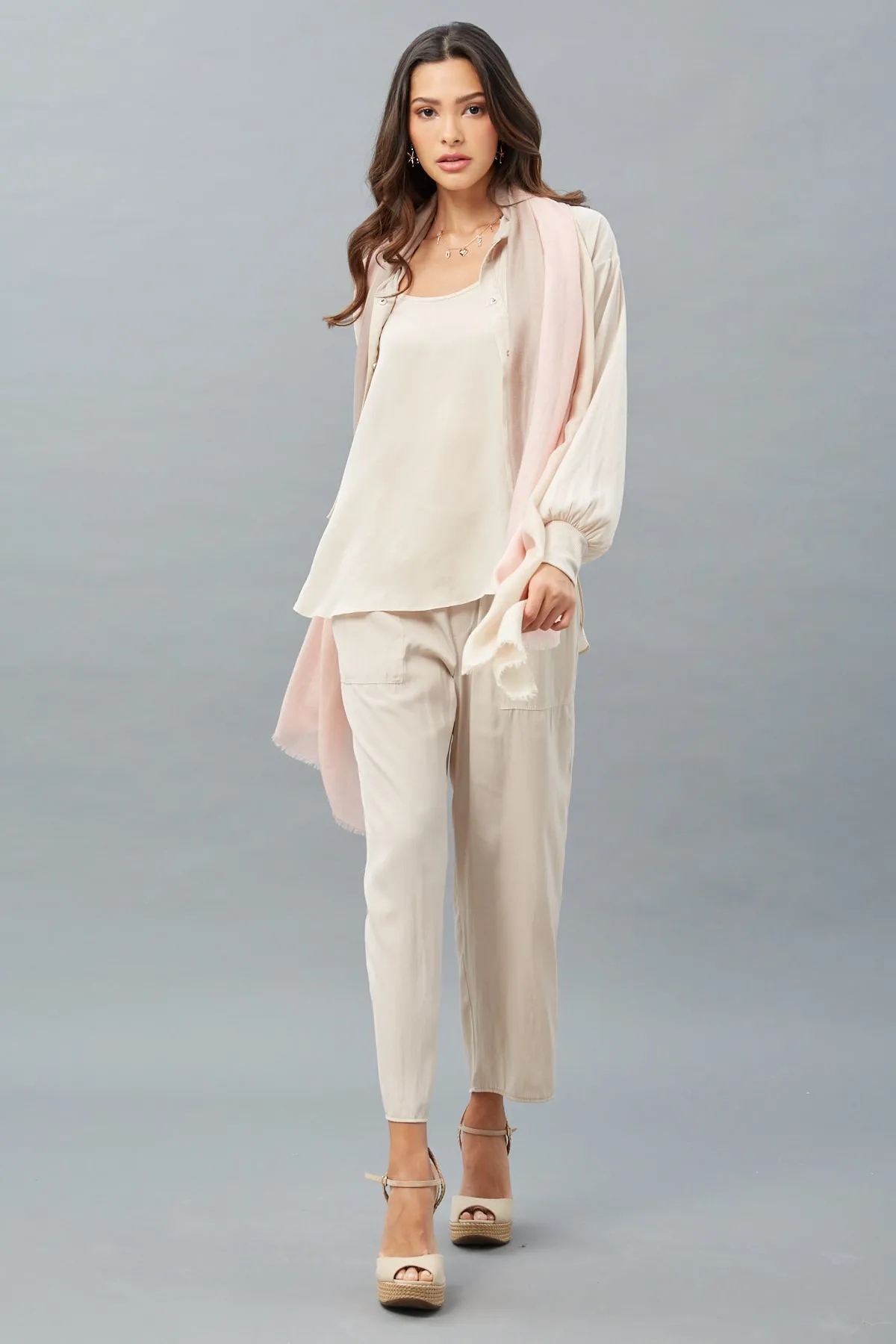 D-Satin Cropped Hoodie breathable outer shell