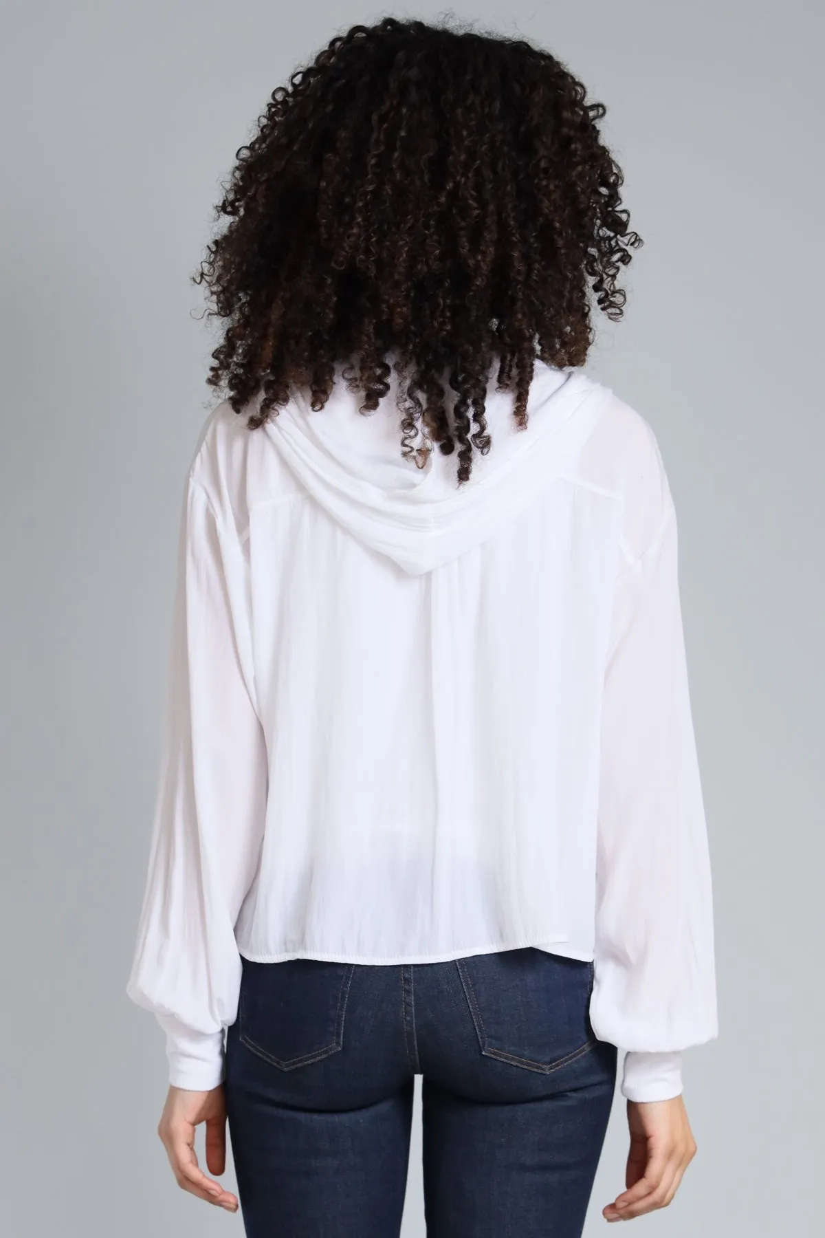 D-Satin Cropped Hoodie urban trail fit
