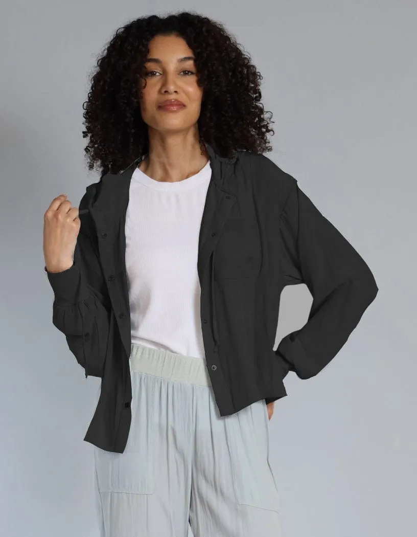 D-Satin Cropped Hoodie nature walk edge