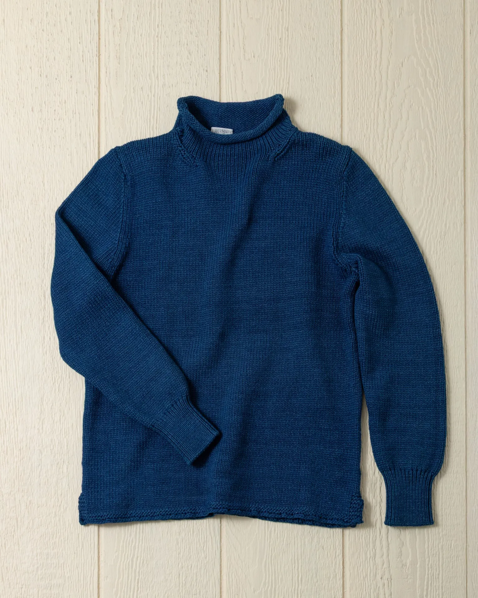 Deep Sea Fisherman's Sweater in Indigo relaxed edge